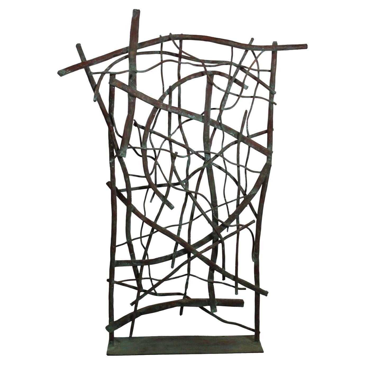Zeitgenössische moderne abstrakte Collage-Skulptur aus Kupfer und Metall von Robert Hansen im Angebot
