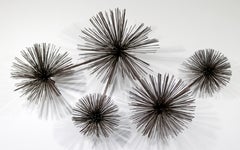 Contemporary Modern Curtis Jere Gun Metal Wall Sculpture Poms 1980s