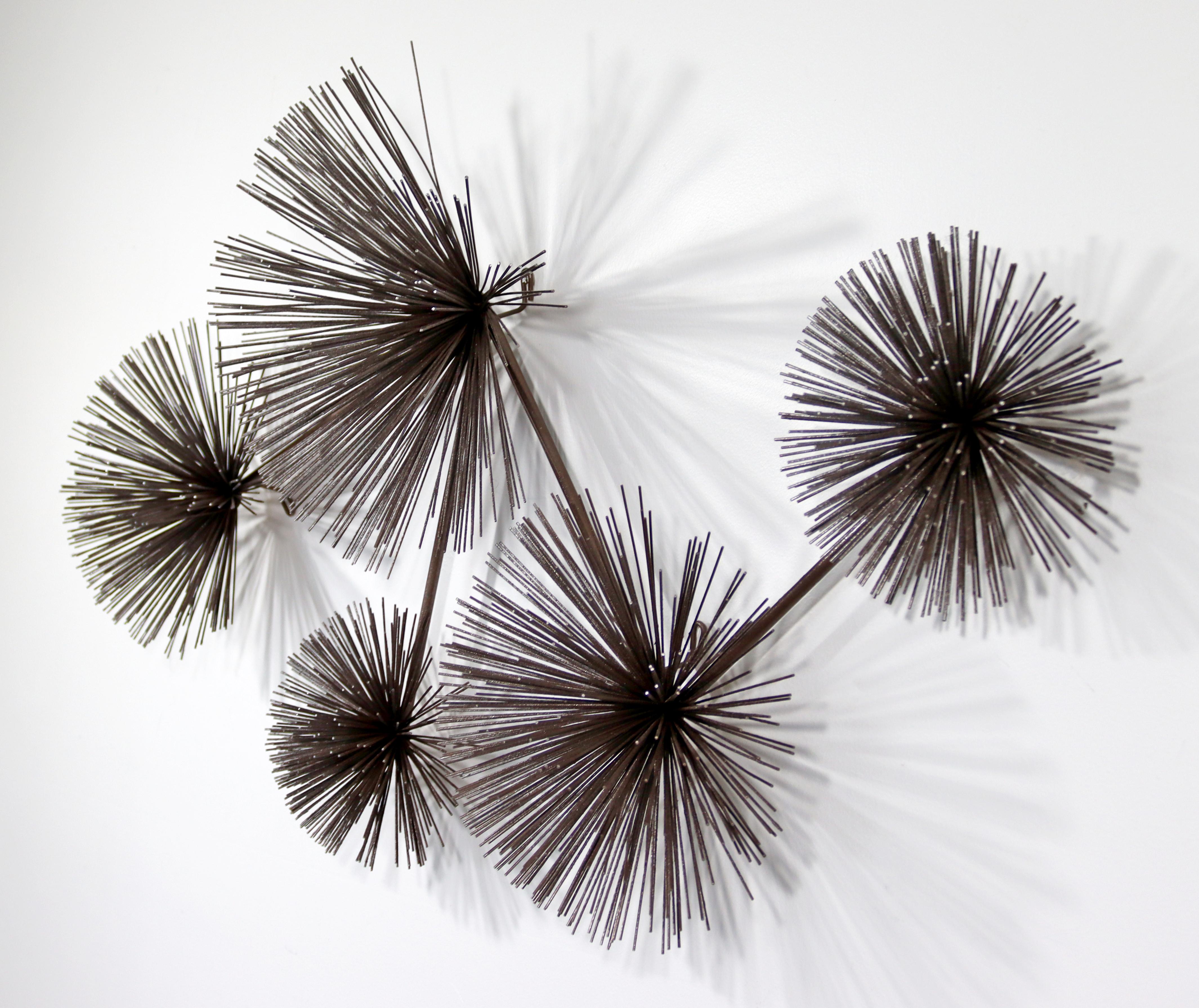 Late 20th Century Contemporary Modern Curtis Jere Gun Metal Wall Sculpture Poms 1980s For Sale