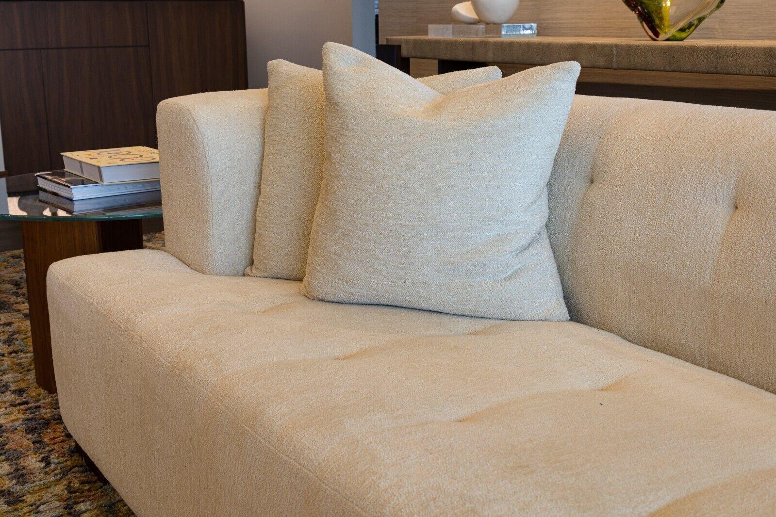 Contemporary Modern Custom Made Cream Tufted Glant 2 Piece Sectional Sofa 3