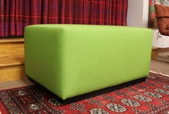 Contemporary Modern Custom Made Green Upholstered Ottoman