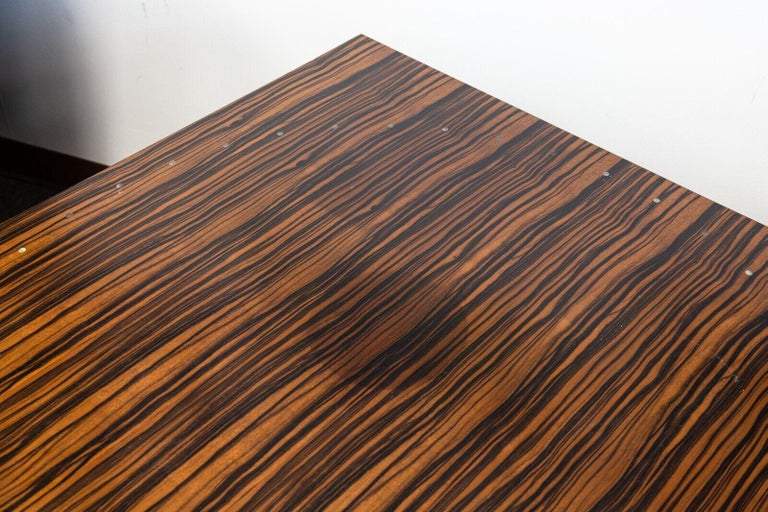 Contemporary Modern Custom Made Pair of Zebra Wood End Side Nightstands Tables For Sale at 1stDibs
