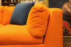 Contemporary Modern Custom Orange Sectional Sofa w Chaise