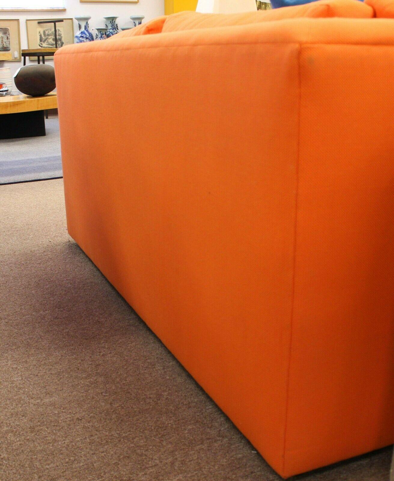 Contemporary Modern Custom Orange Sectional Sofa w Chaise In Good Condition In Keego Harbor, MI