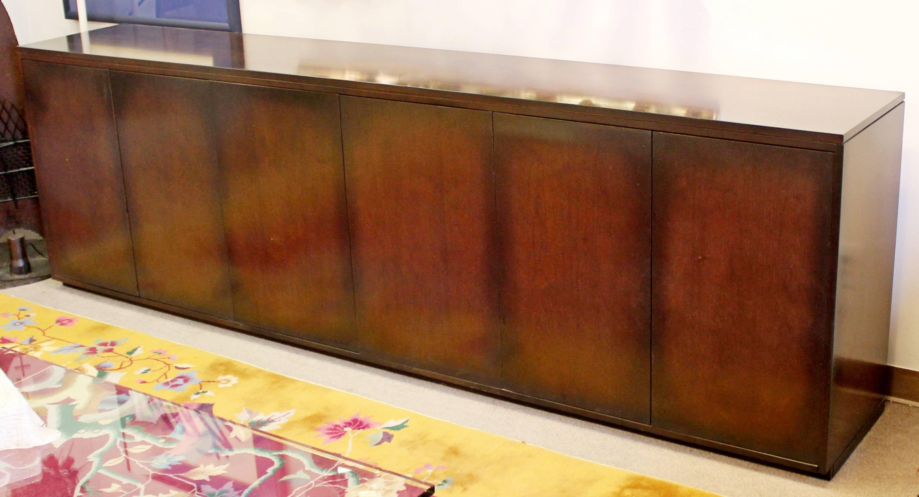 Mid-Century Modern Contemporary Modern Custom X-Large Mahogany Credenza Sideboard, 1980s