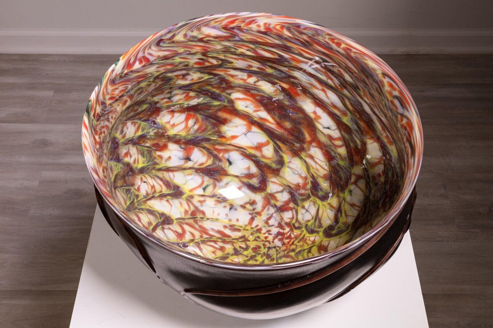 Contemporary Modern David Helm Hand Blown Glass Bowl In Good Condition For Sale In Keego Harbor, MI