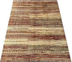 Modern Texture 8x10 ft Designed Rug Hand Knotted Wool Silk Djoharian Collection