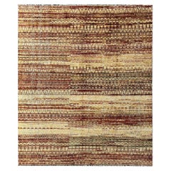 Modern Texture 8x10 ft Designed Rug Hand Knotted Wool Silk Djoharian Collection