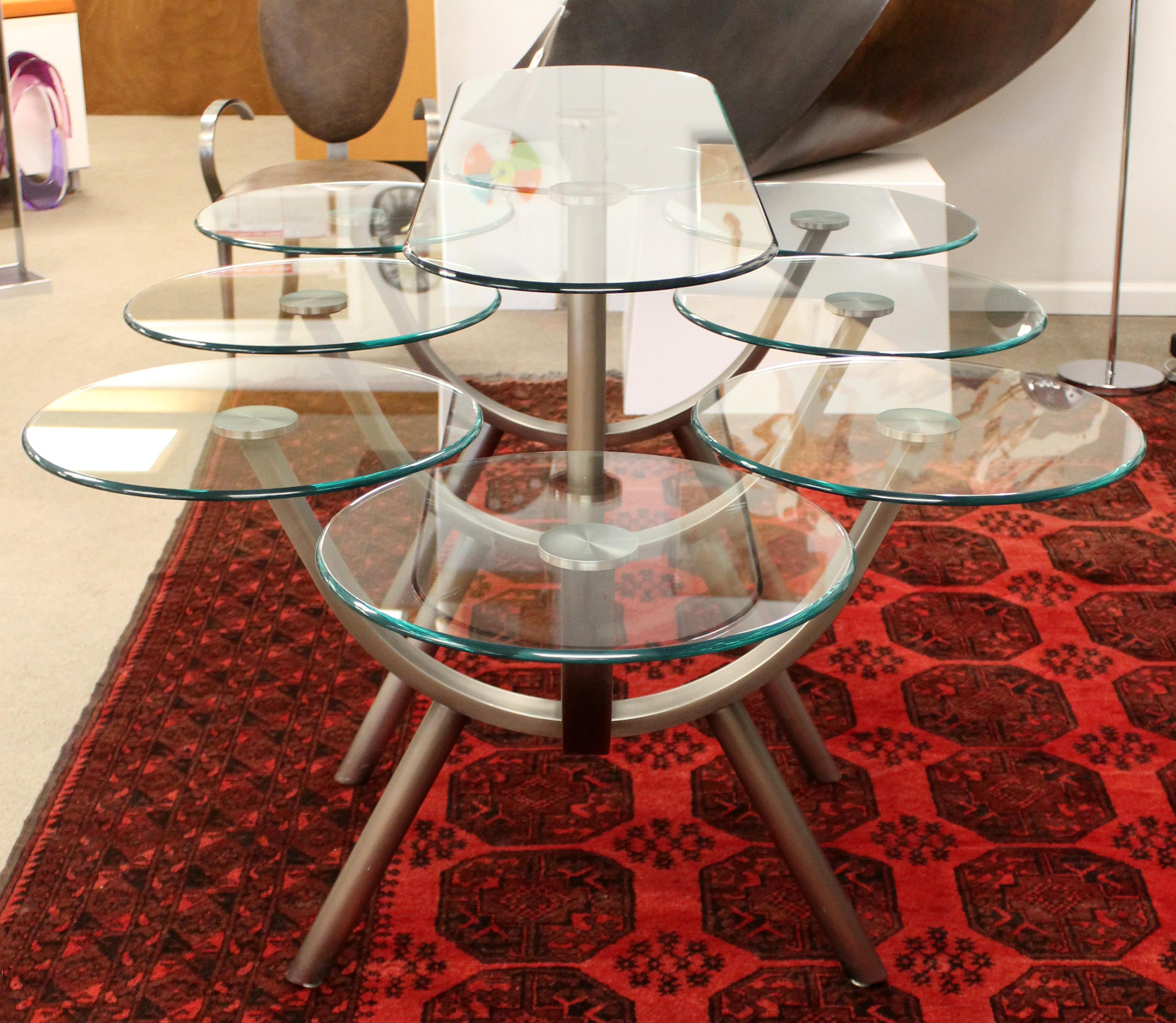 Contemporary Modern DIA Circle of Life Dining Set Table Chairs 1980s Glass Steel 1