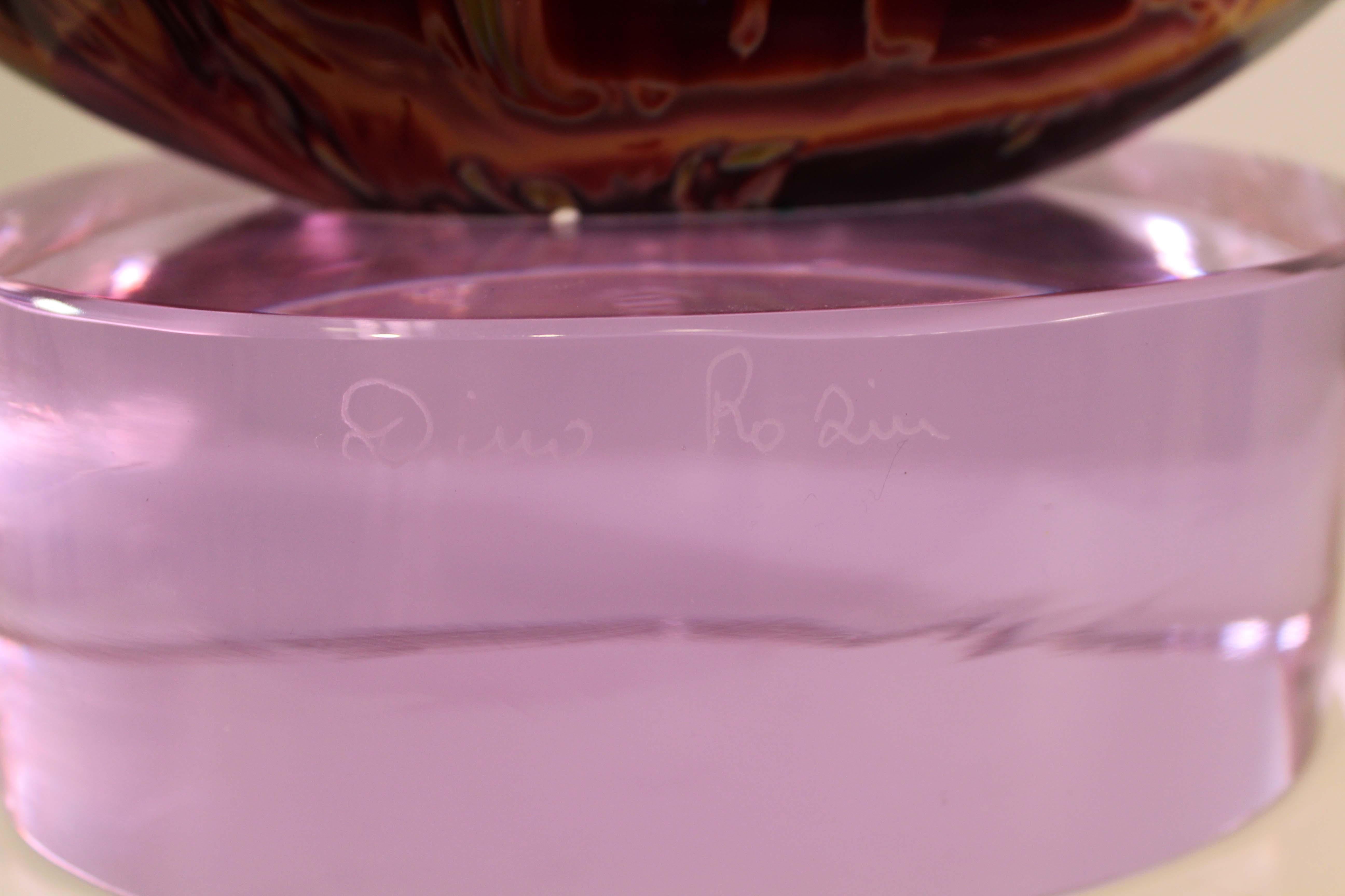 Contemporary Modern Dino Rosin Original Birth of the Universe Glass Sculpture 3