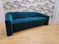 Contemporary Modern Donghia Style 3 Seat Curved Arm Sofa in Mohair