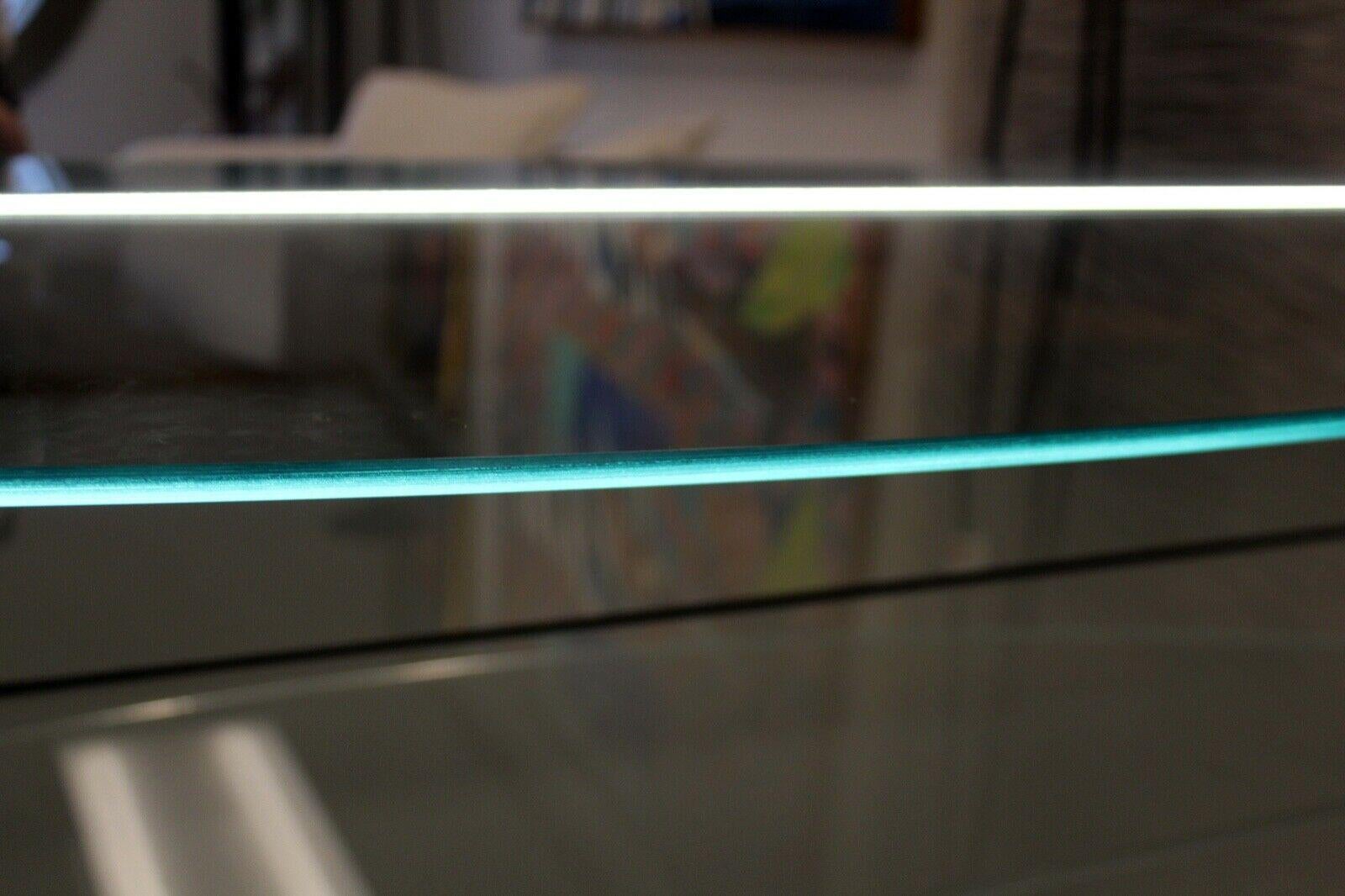 Contemporary Modern Ello Chrome & Glass Light Up Curved Credenza 1980's 2