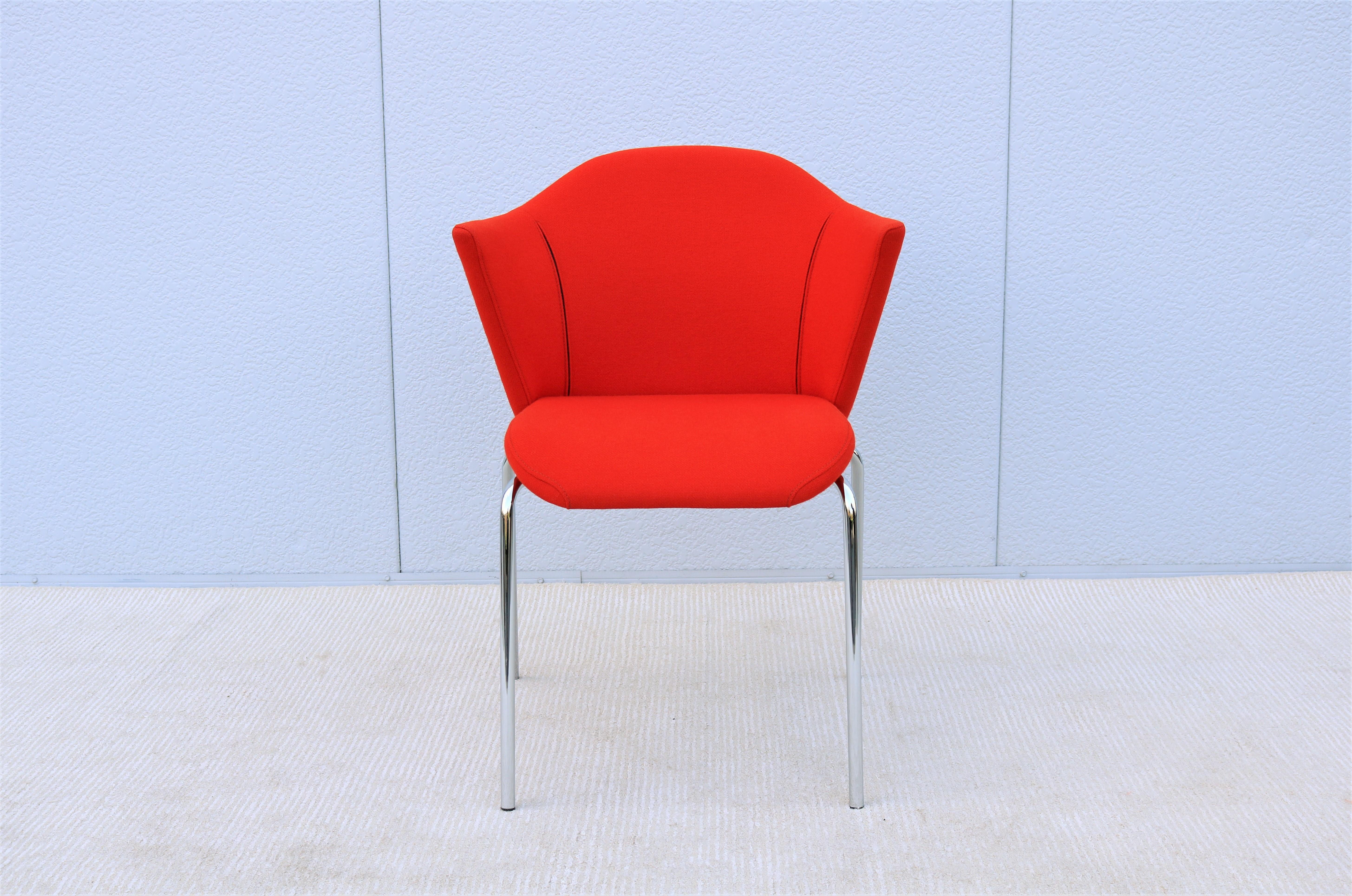 Contemporary Modern EOOS for Coalesse Capa Stackable Red Guest Chair For Sale 4