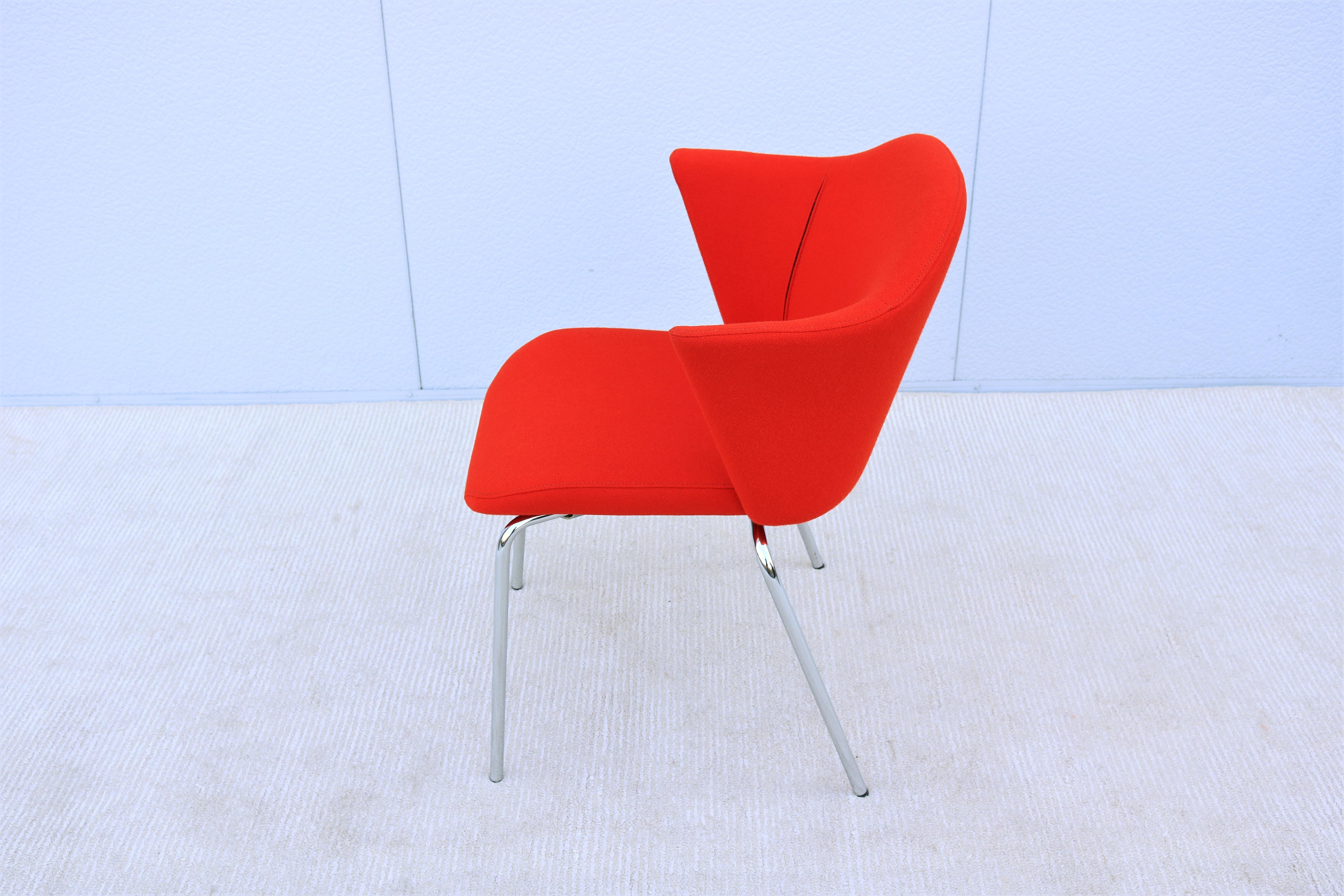 Contemporary Modern EOOS for Coalesse Capa Stackable Red Guest Chair For Sale 5