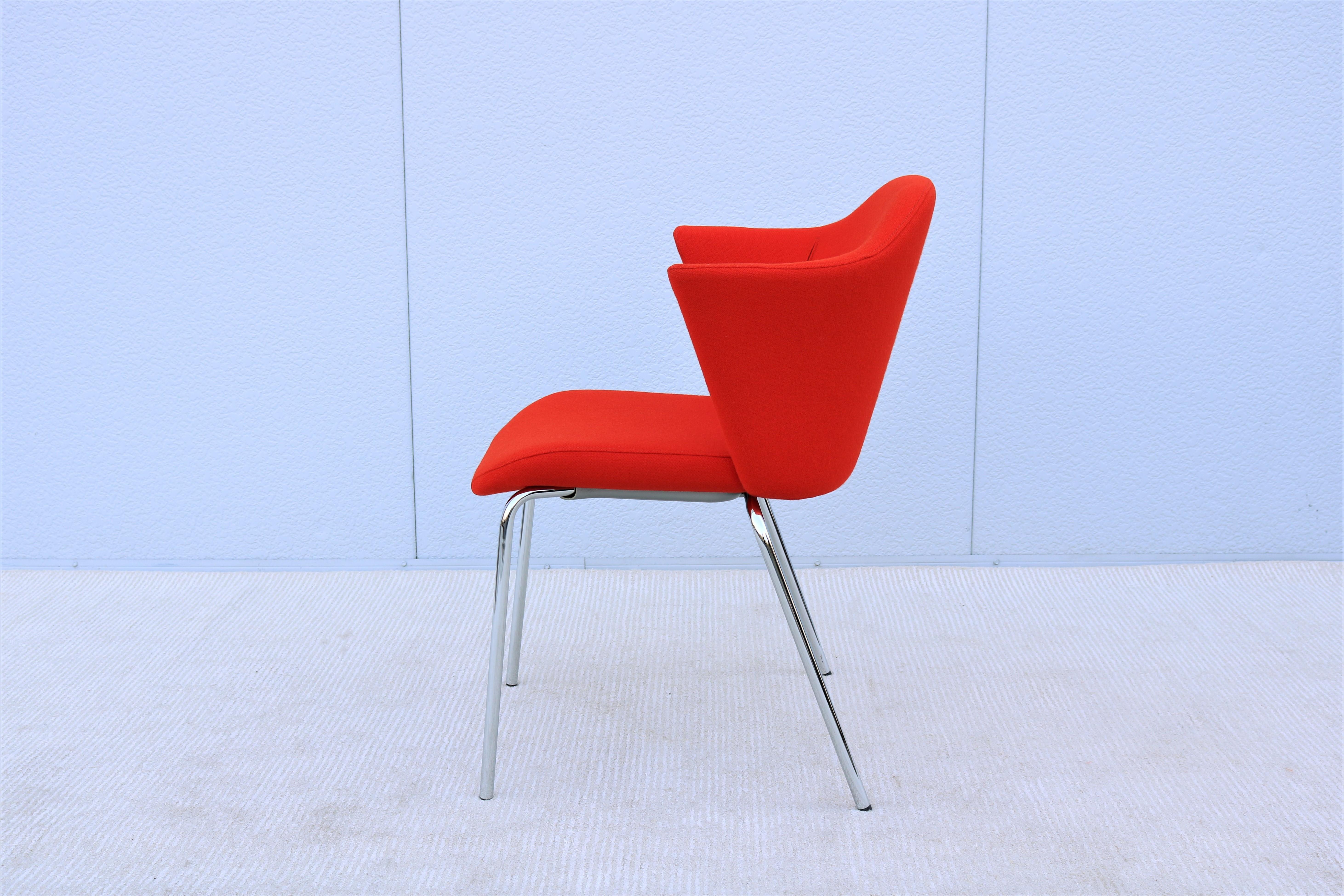 Contemporary Modern EOOS for Coalesse Capa Stackable Red Guest Chair For Sale 6