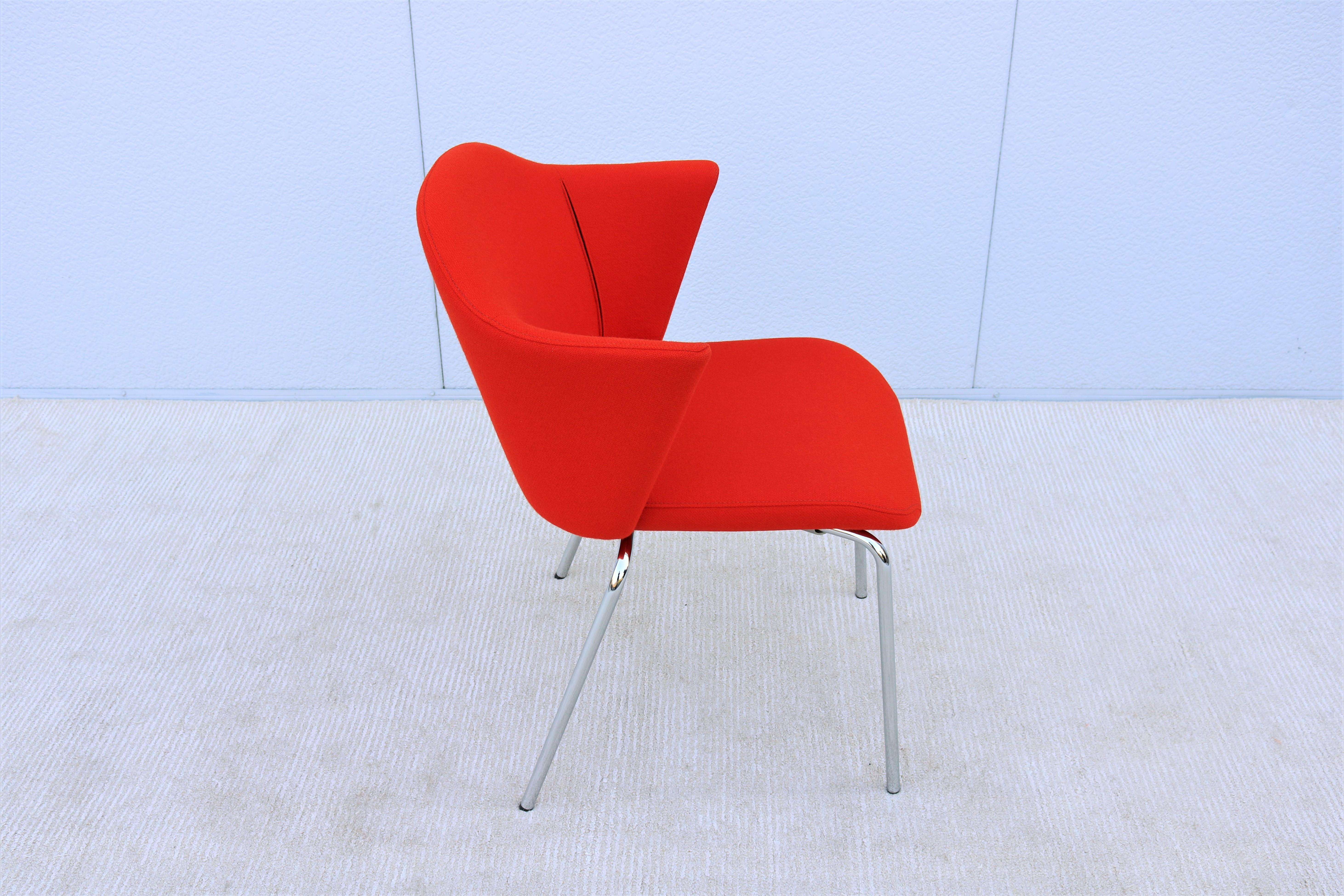 Contemporary Modern EOOS for Coalesse Capa Stackable Red Guest Chair For Sale 10