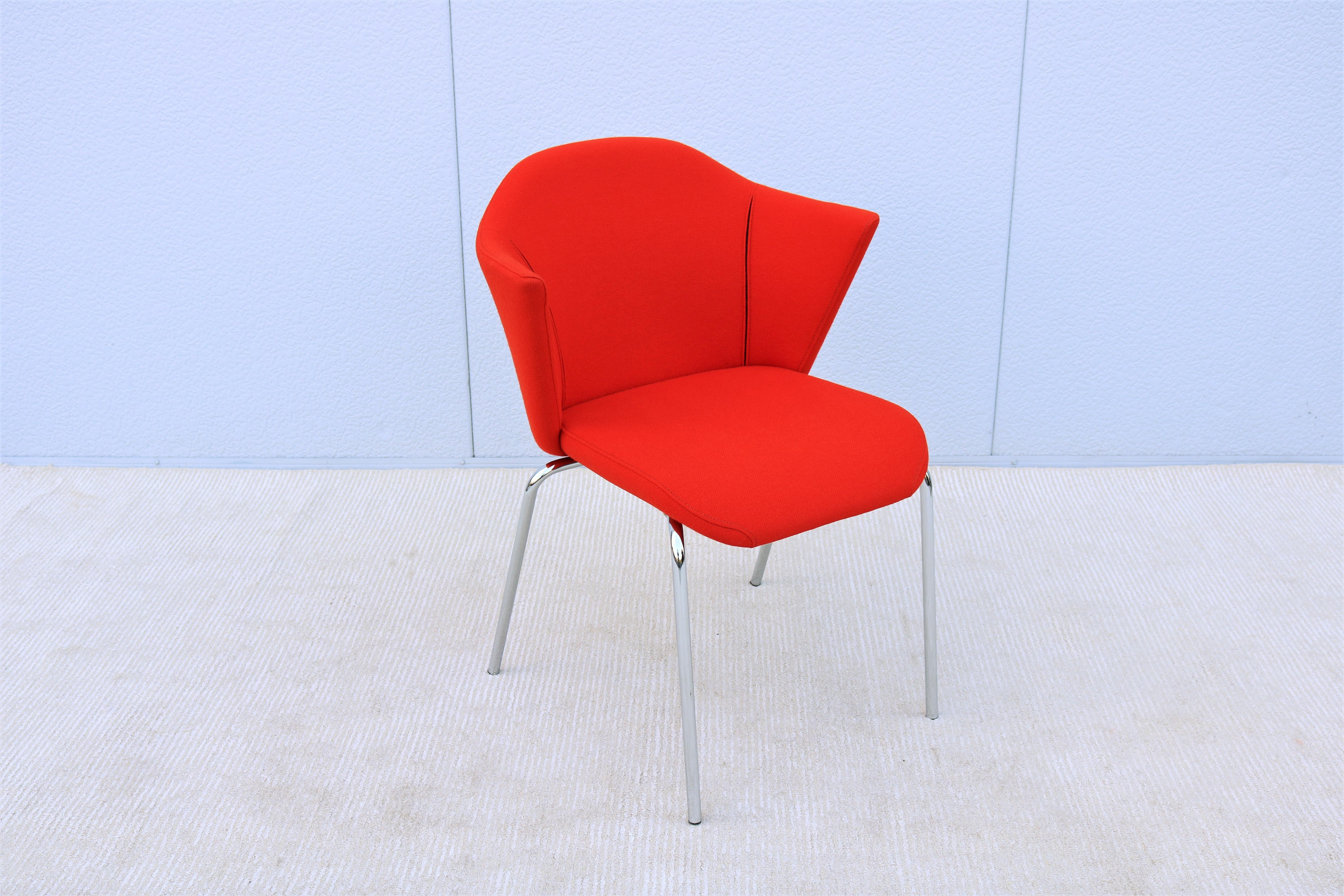 Contemporary Modern EOOS for Coalesse Capa Stackable Red Guest Chair In Excellent Condition For Sale In Secaucus, NJ