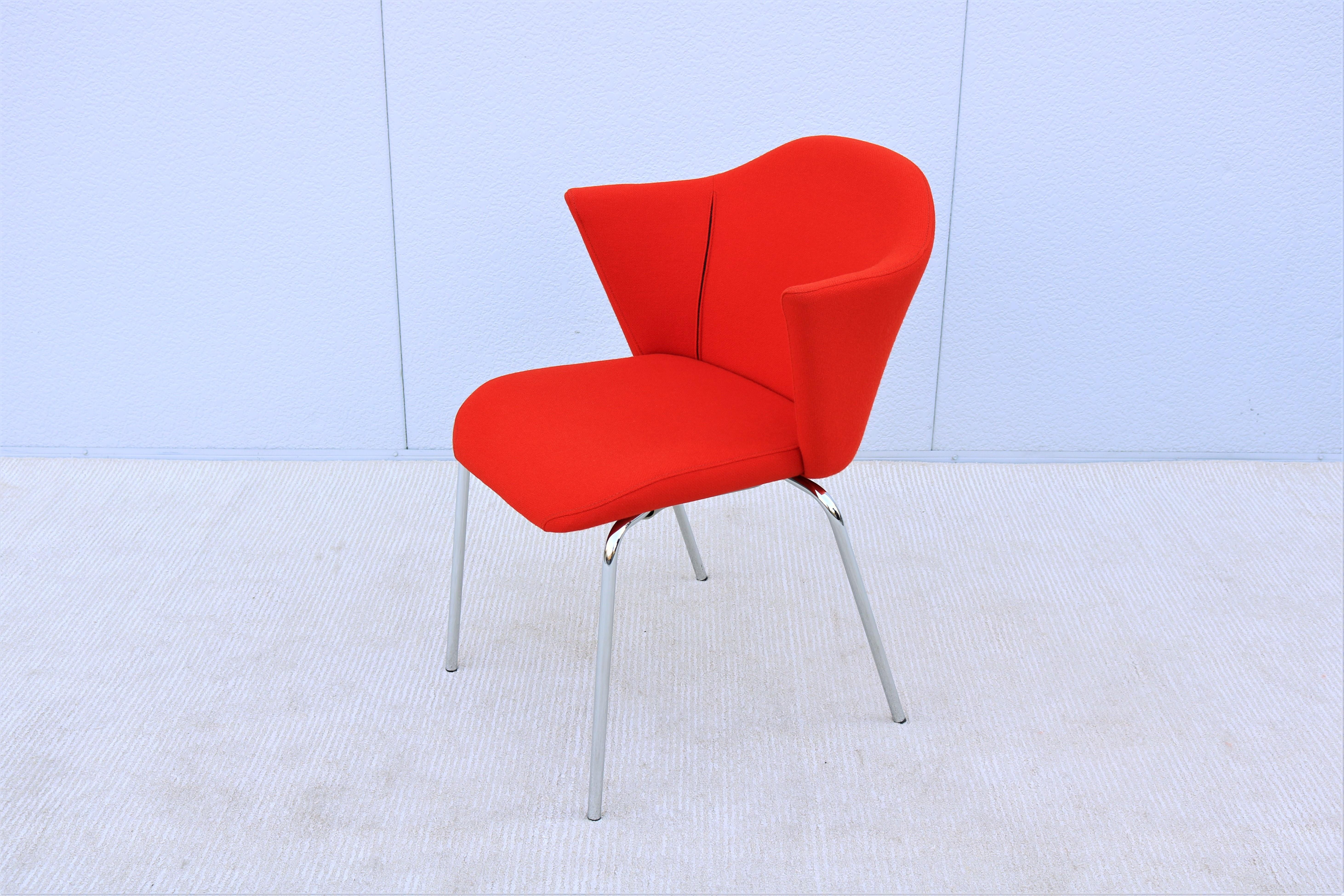 Contemporary Modern EOOS for Coalesse Capa Stackable Red Guest Chair For Sale 2