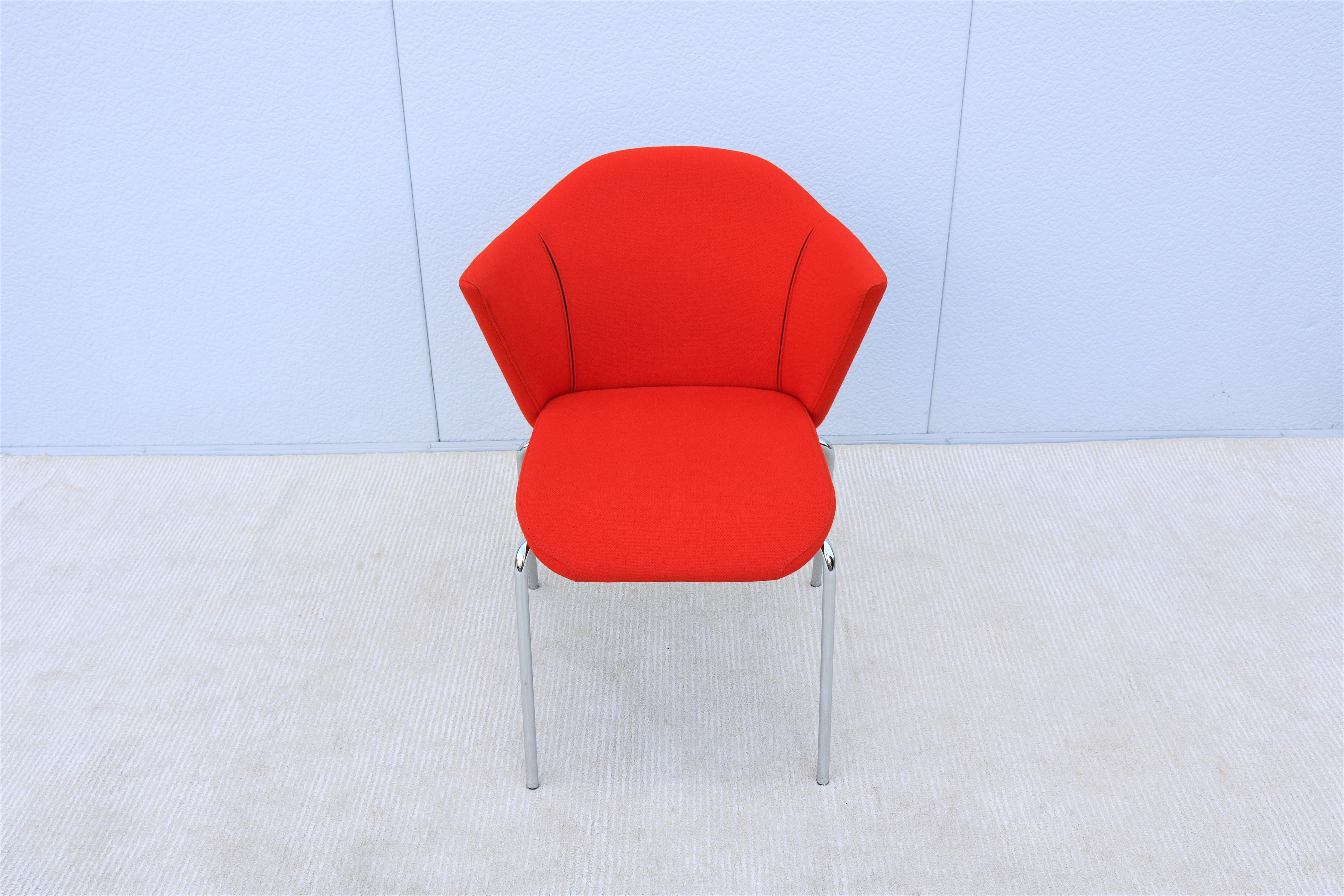 Contemporary Modern EOOS for Coalesse Capa Stackable Red Guest Chair For Sale 3