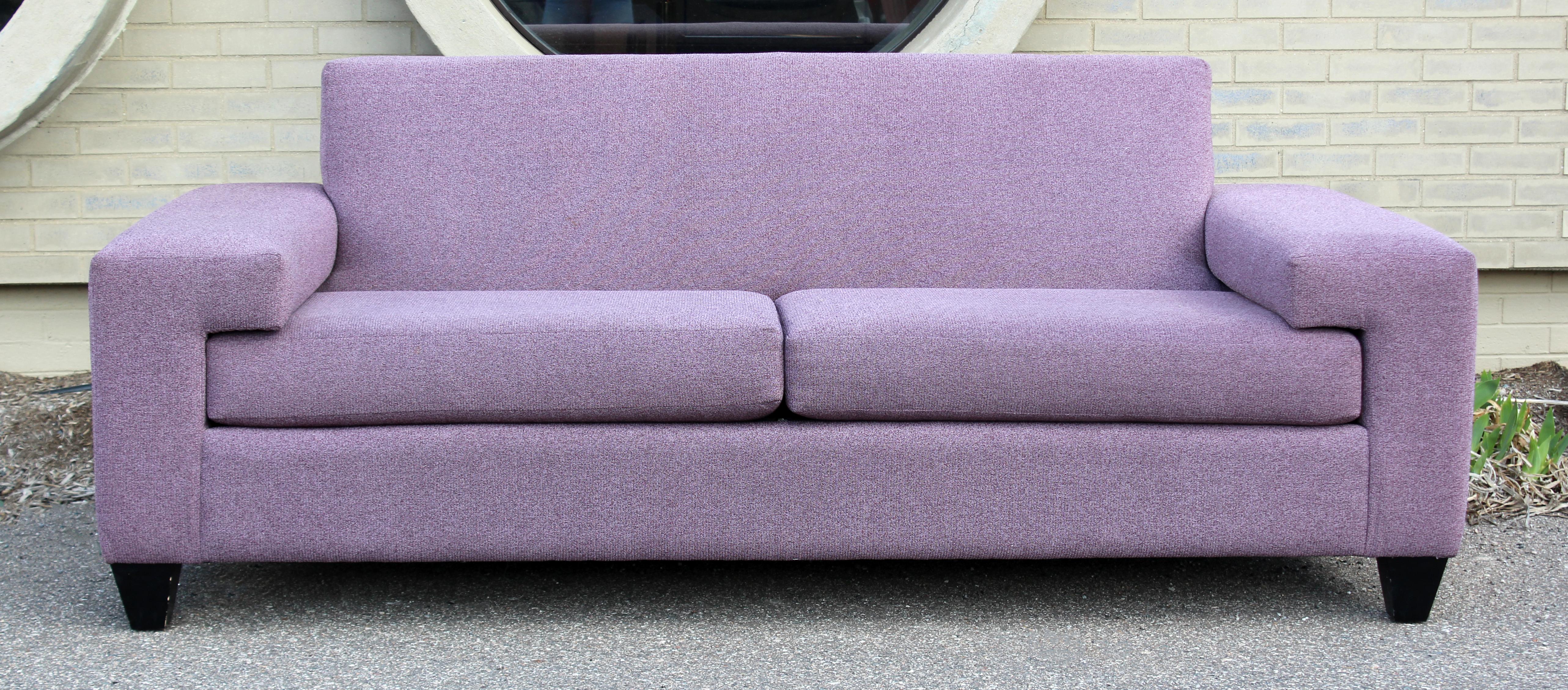 Contemporary Modern Erwin Lambeth Carter Sectional Sofa and Love Seat Set Purple 6