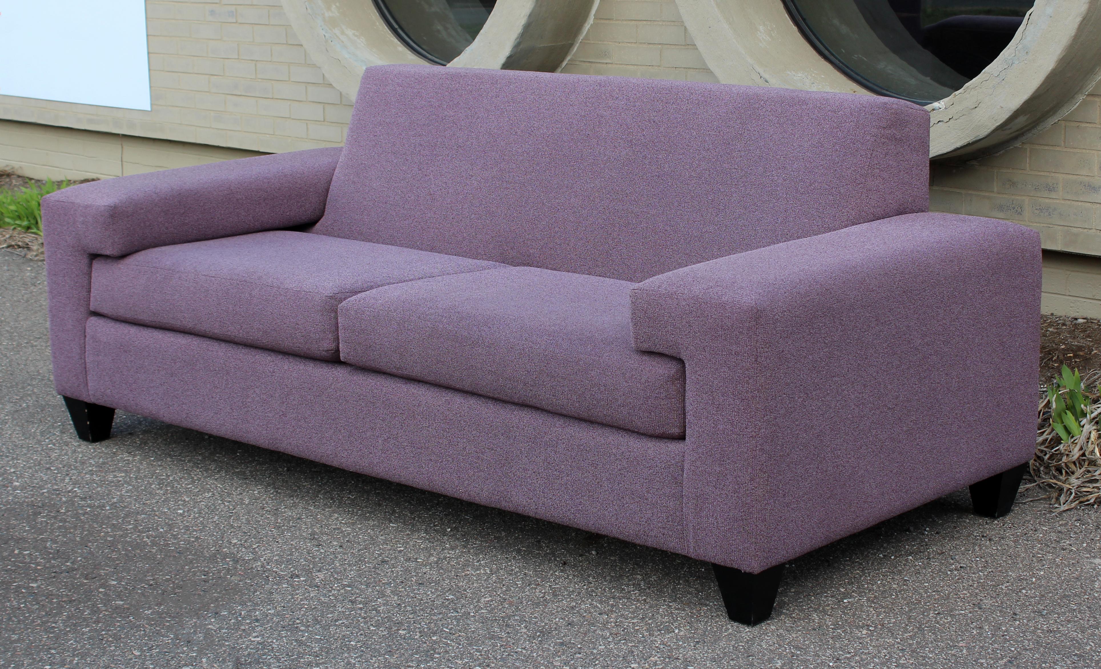 Contemporary Modern Erwin Lambeth Carter Sectional Sofa and Love Seat Set Purple 7
