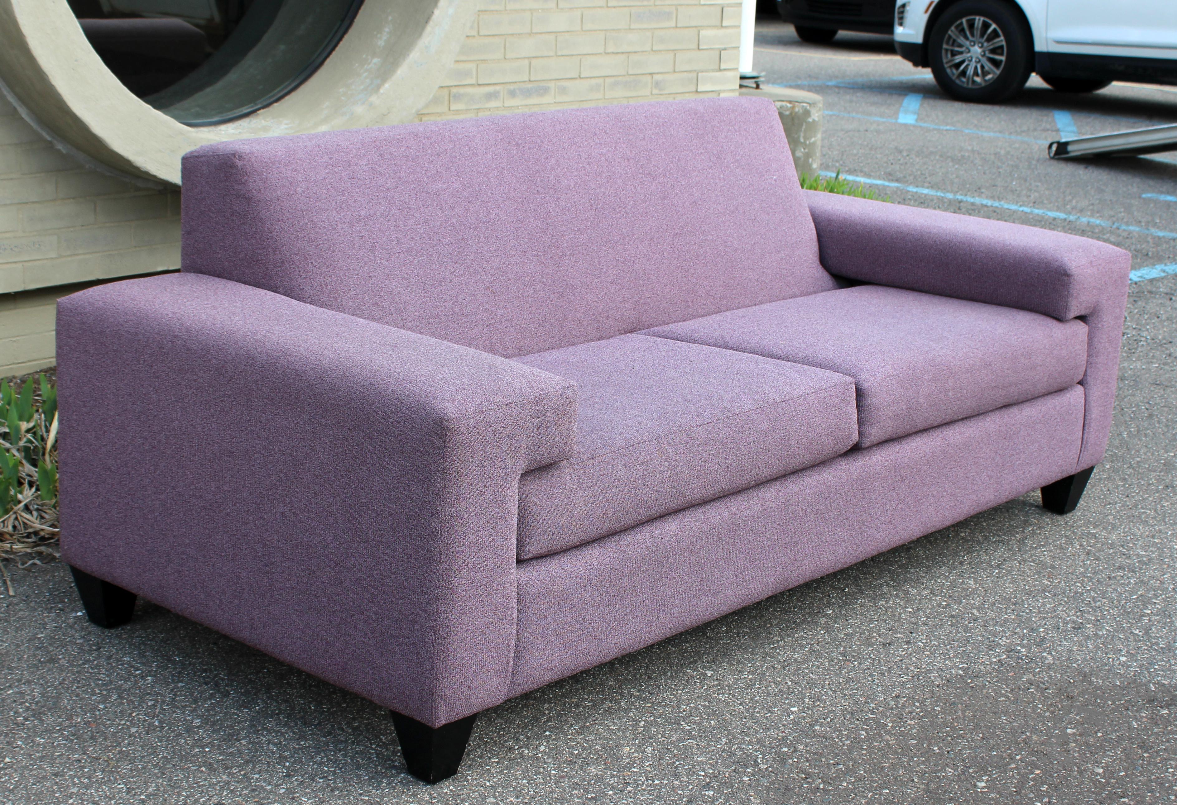 Contemporary Modern Erwin Lambeth Carter Sectional Sofa and Love Seat Set Purple 8