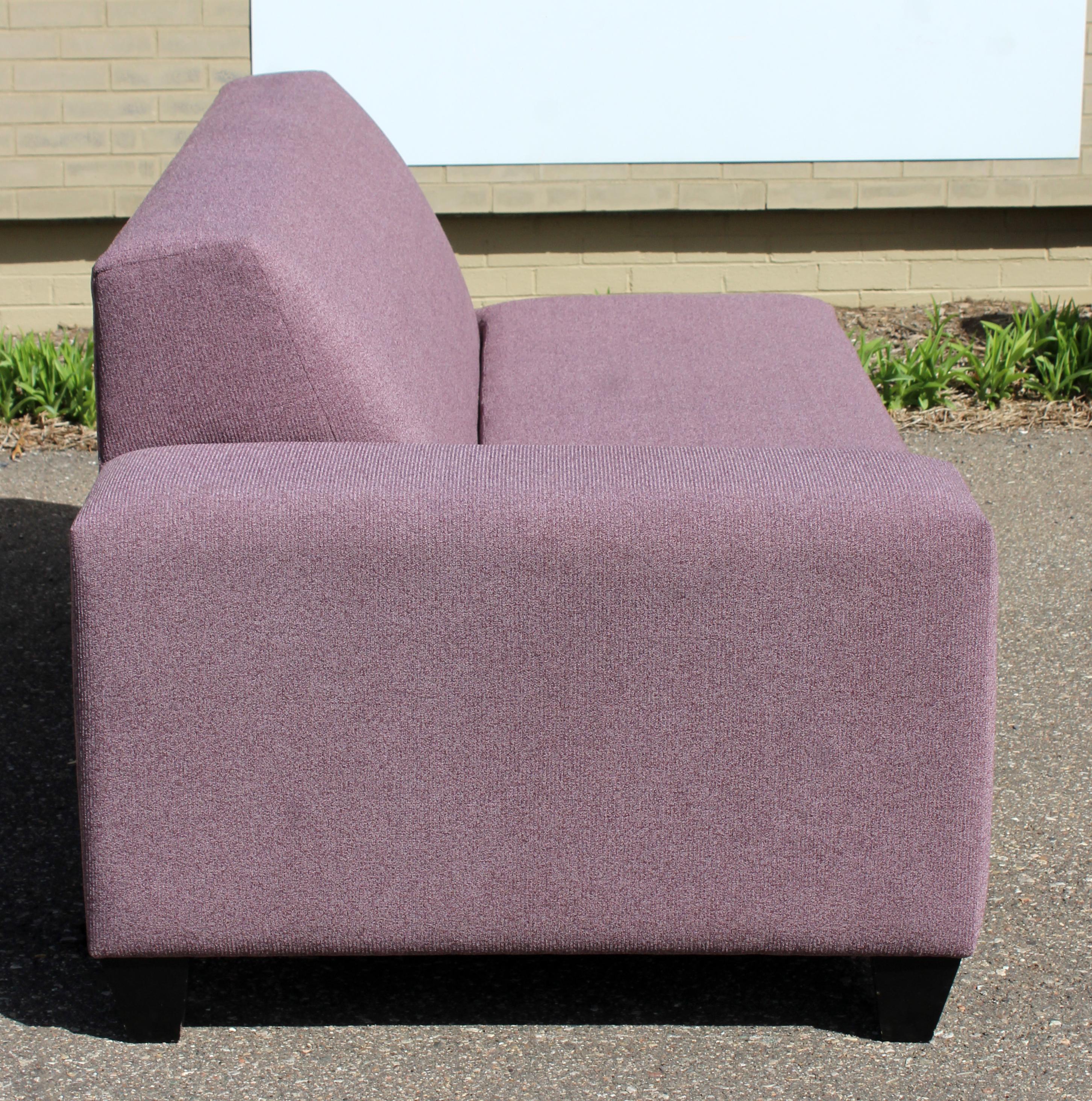 American Contemporary Modern Erwin Lambeth Carter Sectional Sofa and Love Seat Set Purple