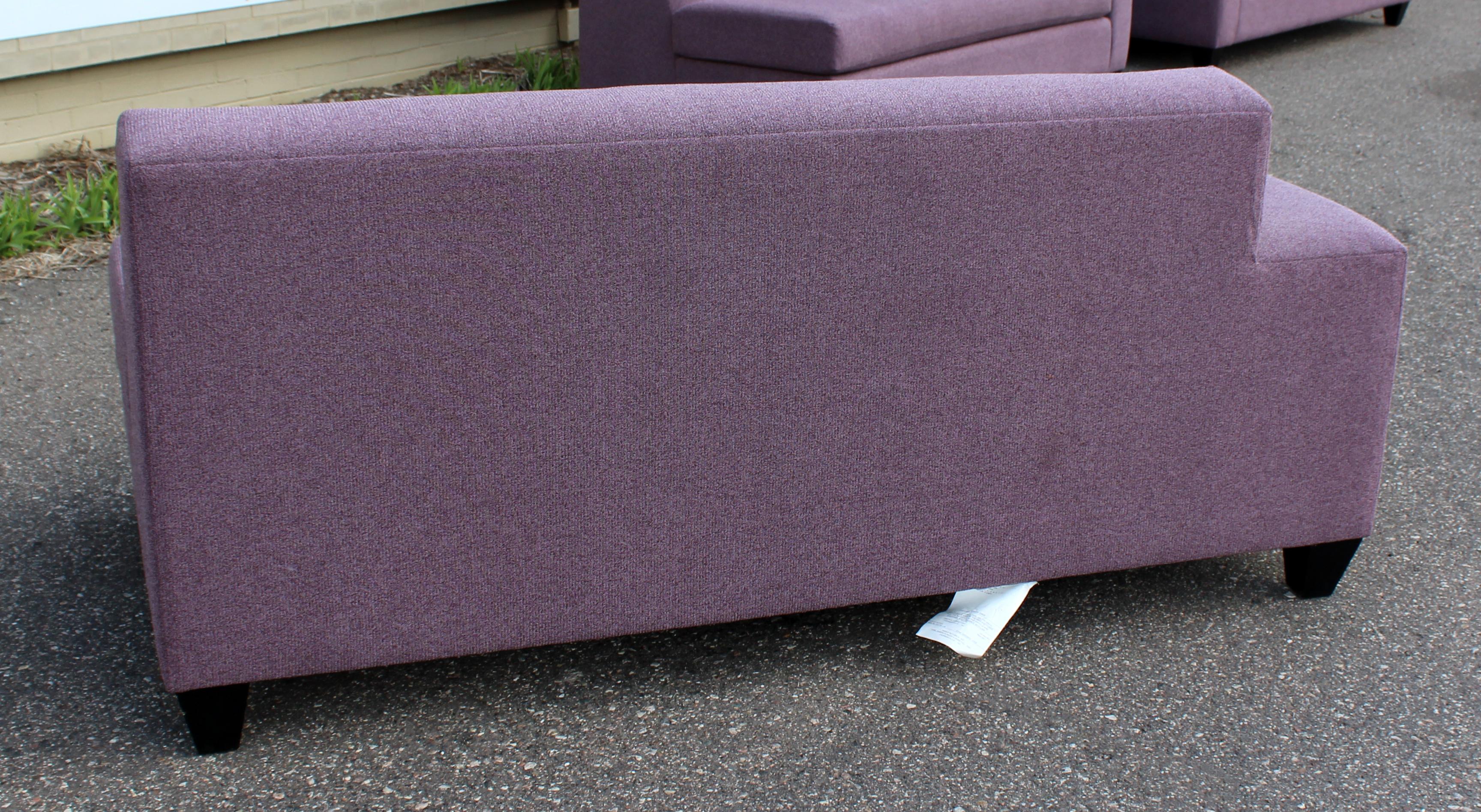 Late 20th Century Contemporary Modern Erwin Lambeth Carter Sectional Sofa and Love Seat Set Purple