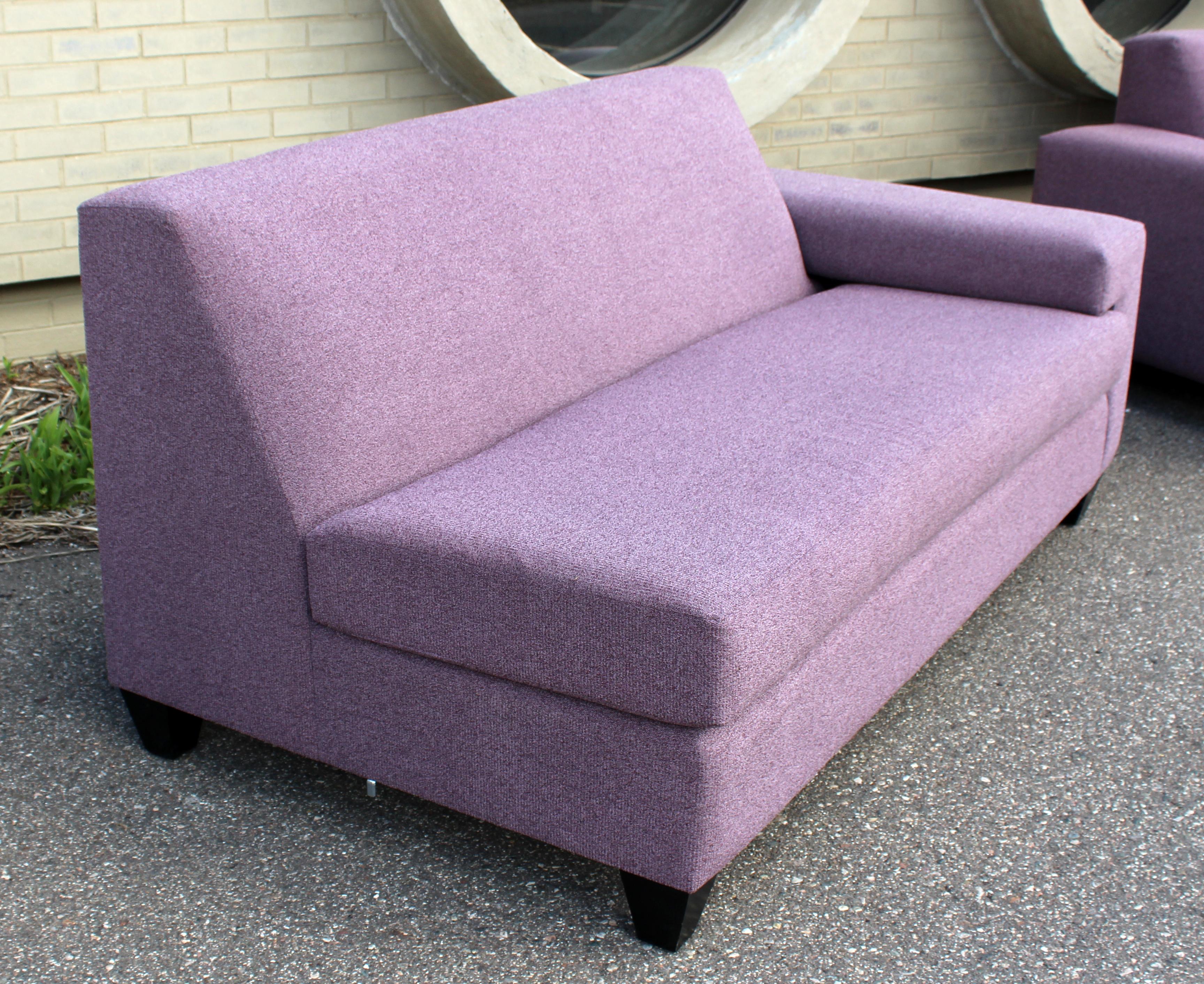 Late 20th Century Contemporary Modern Erwin Lambeth Thomasville Carter 2 Pc Sectional Sofa Purple