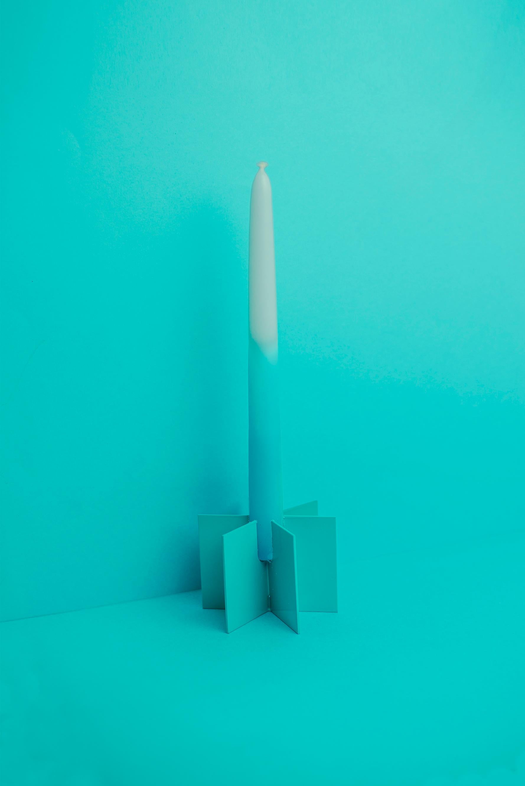 Poudré Porte-bougies Esnaf moderne contemporain, turquoise en vente