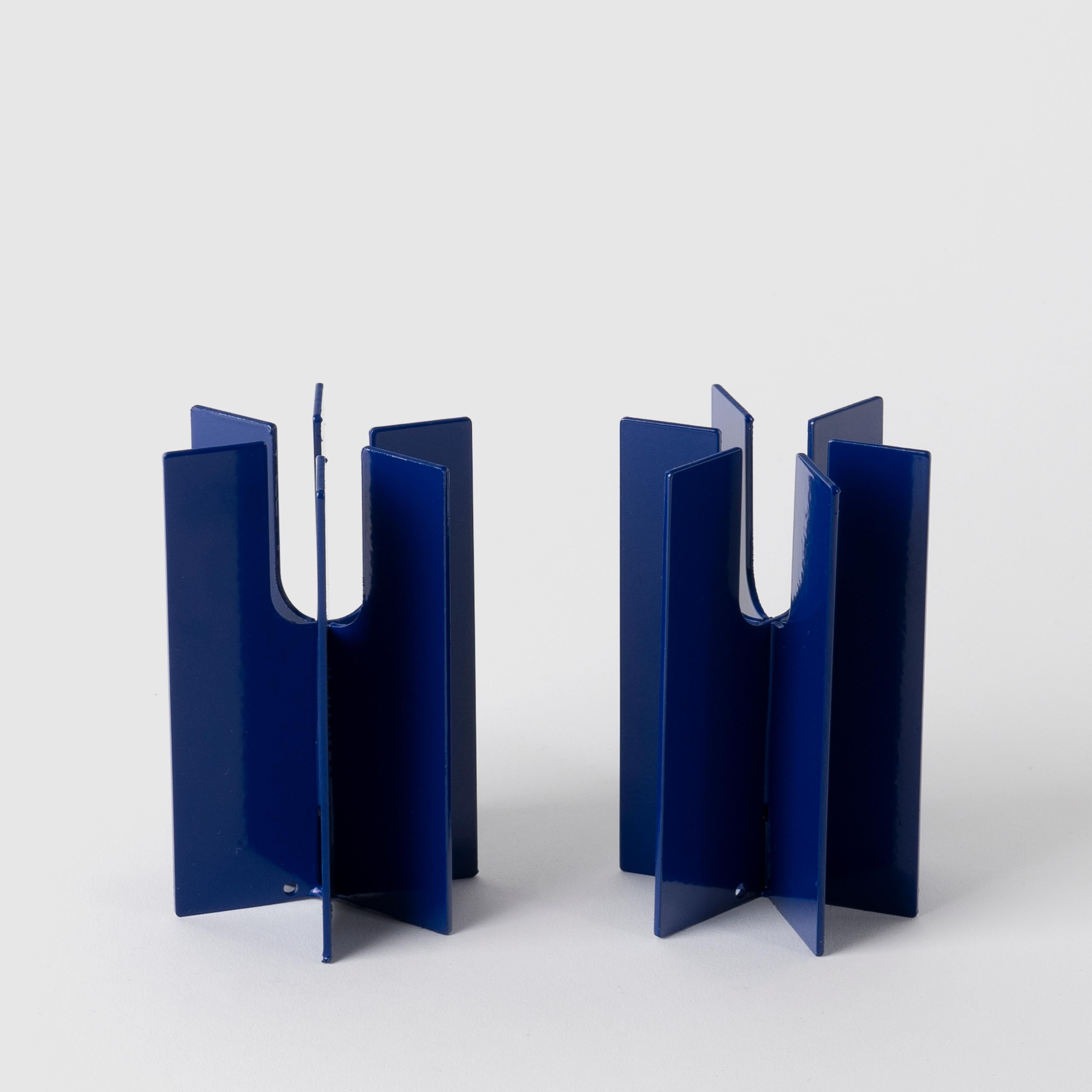 Moderne Bougeoirs Esnaf modernes contemporains, ensemble de 2, couleur bleu marine en vente