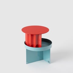 Contemporary Modern, Esnaf Navy Party Platter Duo, Turquoise and Red