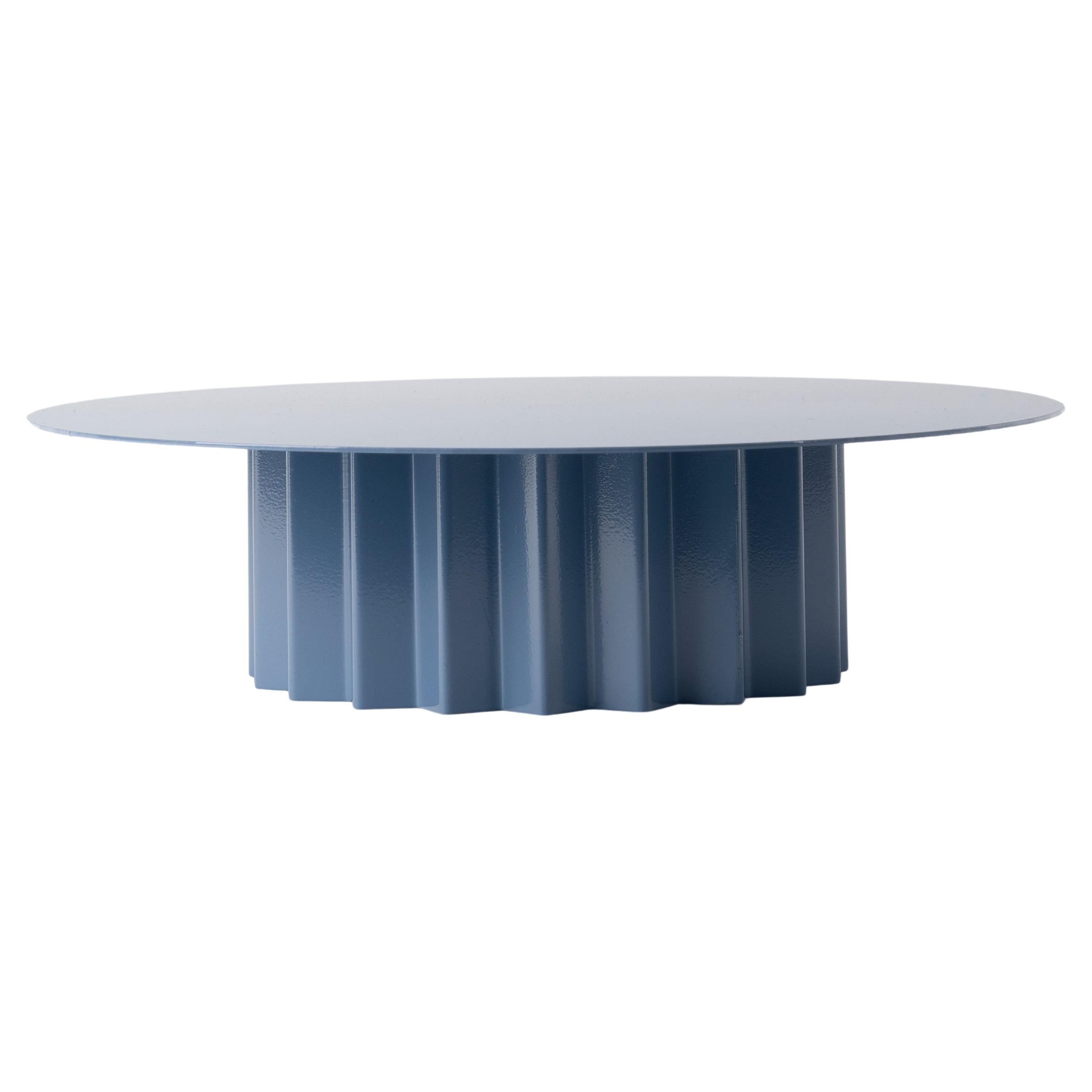 Contemporary Modern, Esnaf Pigeon Blue Round Cake Stand For Sale