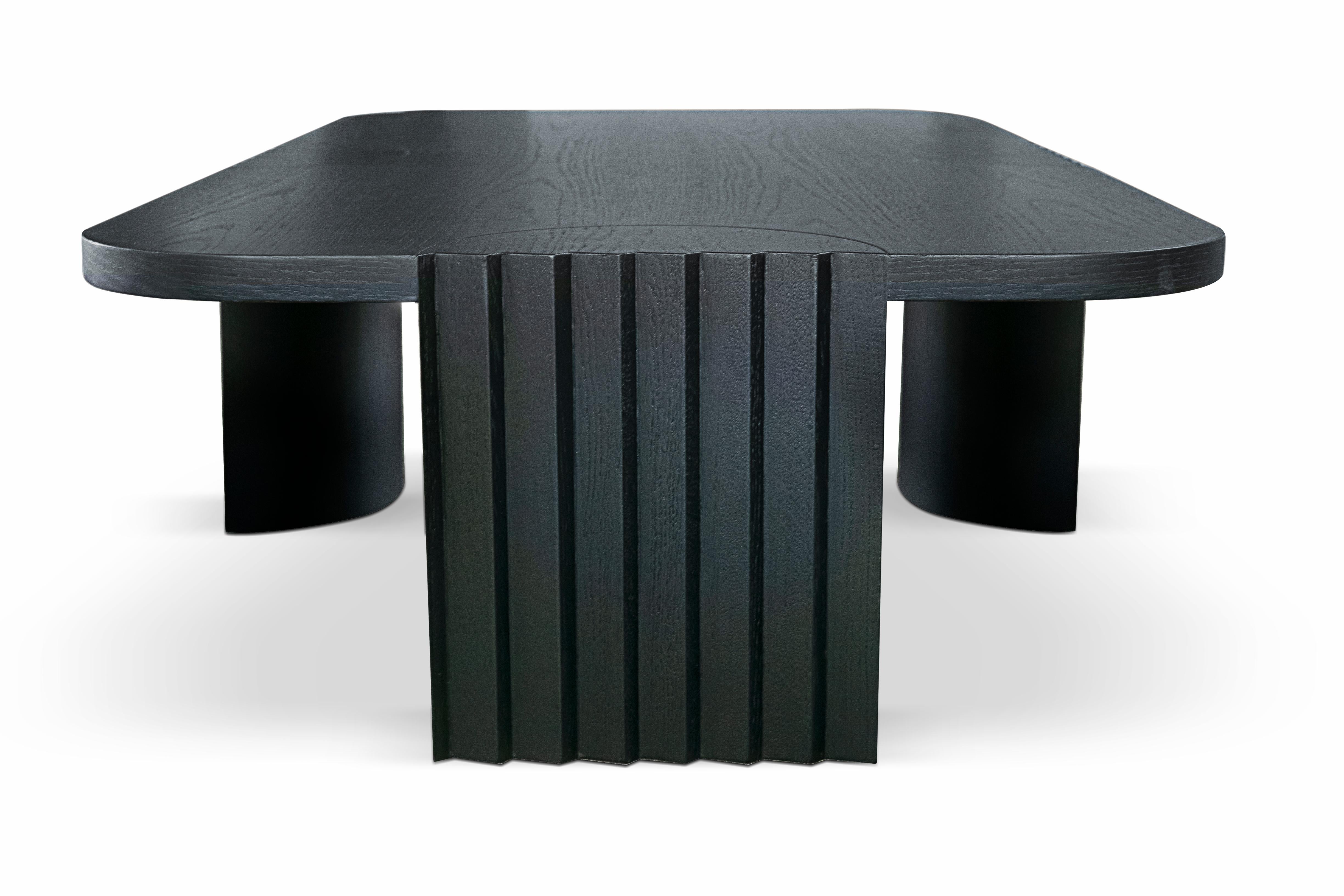 Contemporary Modern European Caravel Low Coffee Table in Black Oak by Collector In New Condition For Sale In Castelo da Maia, PT