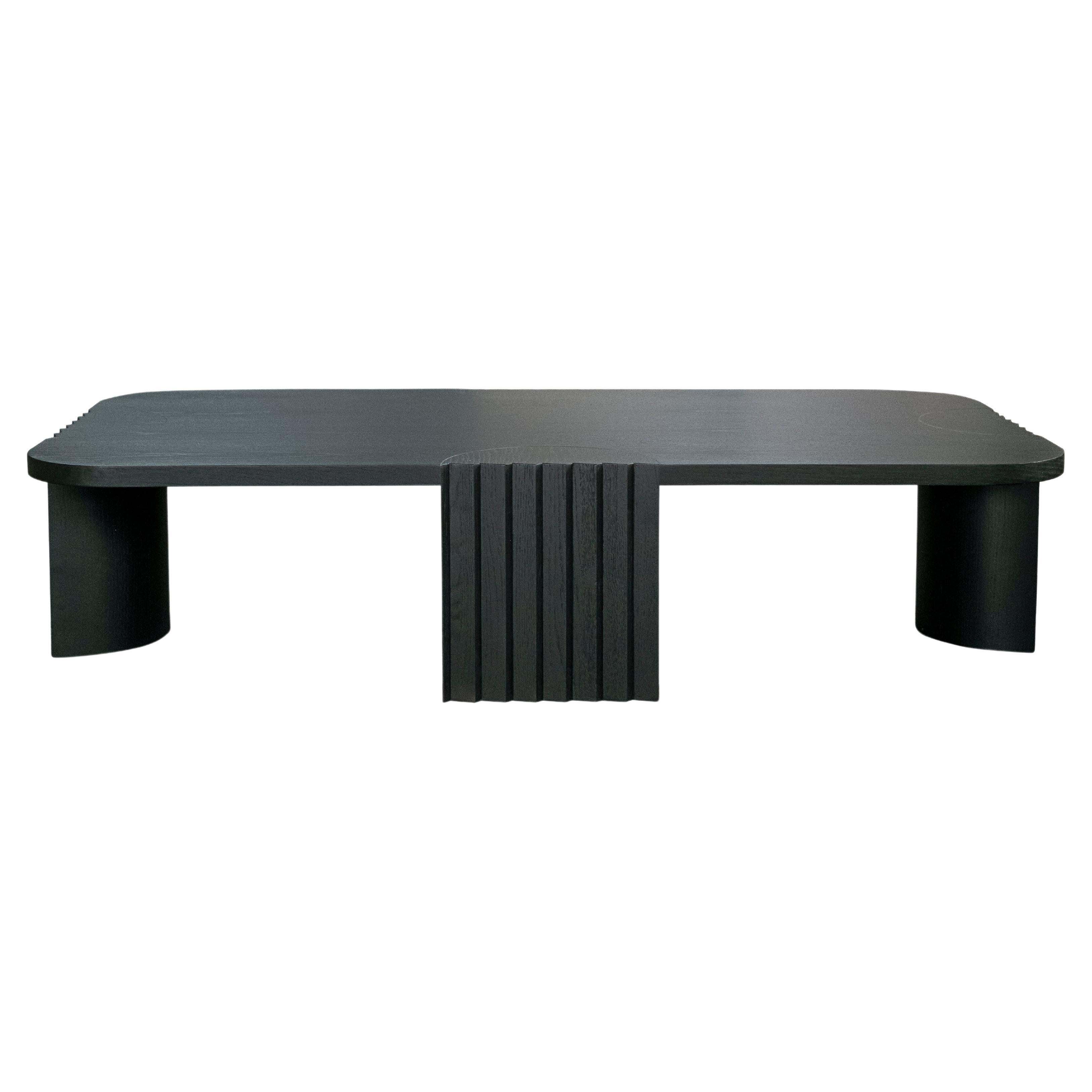 Tavolino basso Caravel moderno europeo in Oak Oak nero di Collector