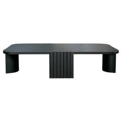 Contemporary Modern European Caravel Low Coffee Table in Black Oak by Collector
