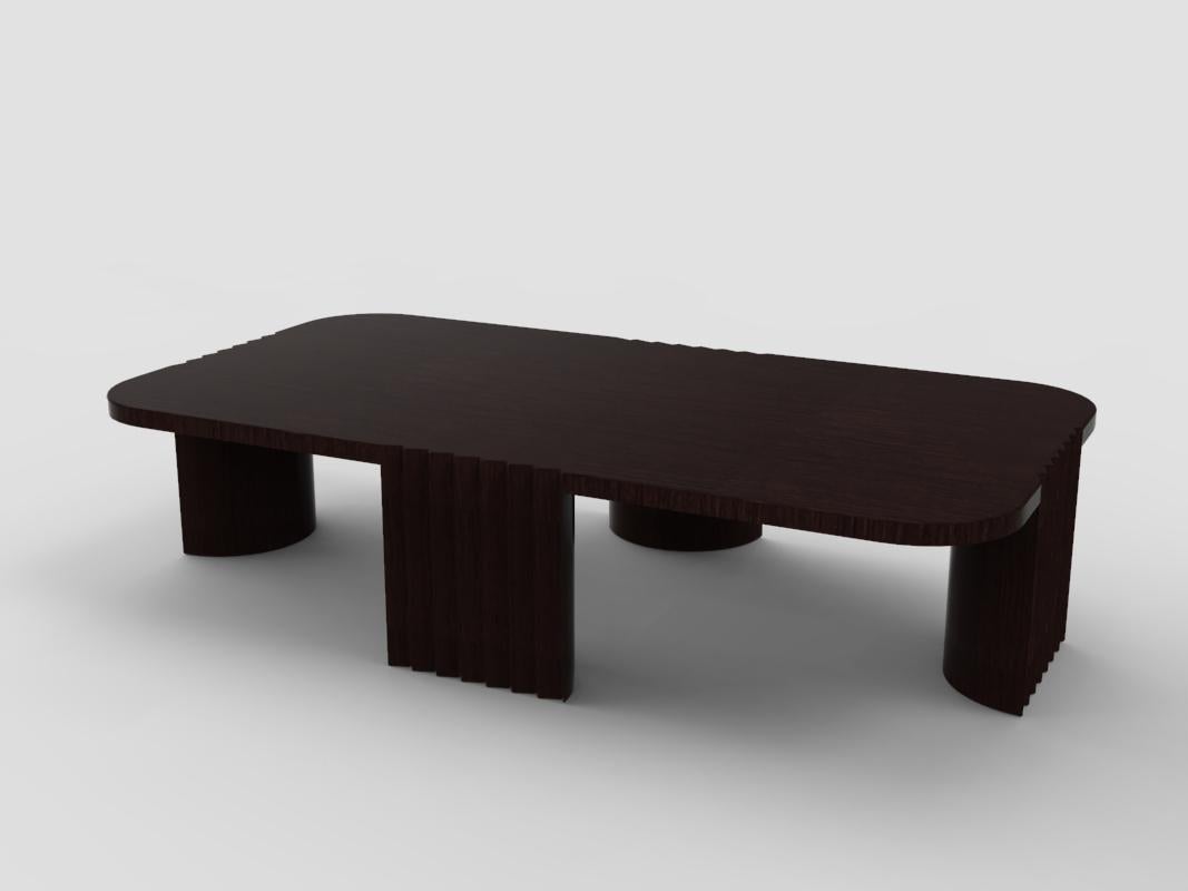 Contemporary Modern European Caravel Low Coffee Table in Dark Oak by Collector In New Condition For Sale In Castelo da Maia, PT