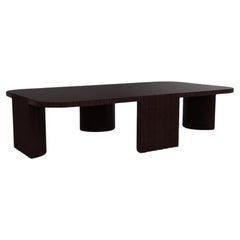 Contemporary Modern European Caravel Low Coffee Table in Dark Oak by Collector