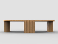 Contemporary Modern European Caravel Low Coffee Table in Oak by Collector