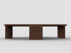 Contemporary Modern European Caravel Low Coffee Table in Smoked Oak by Collector