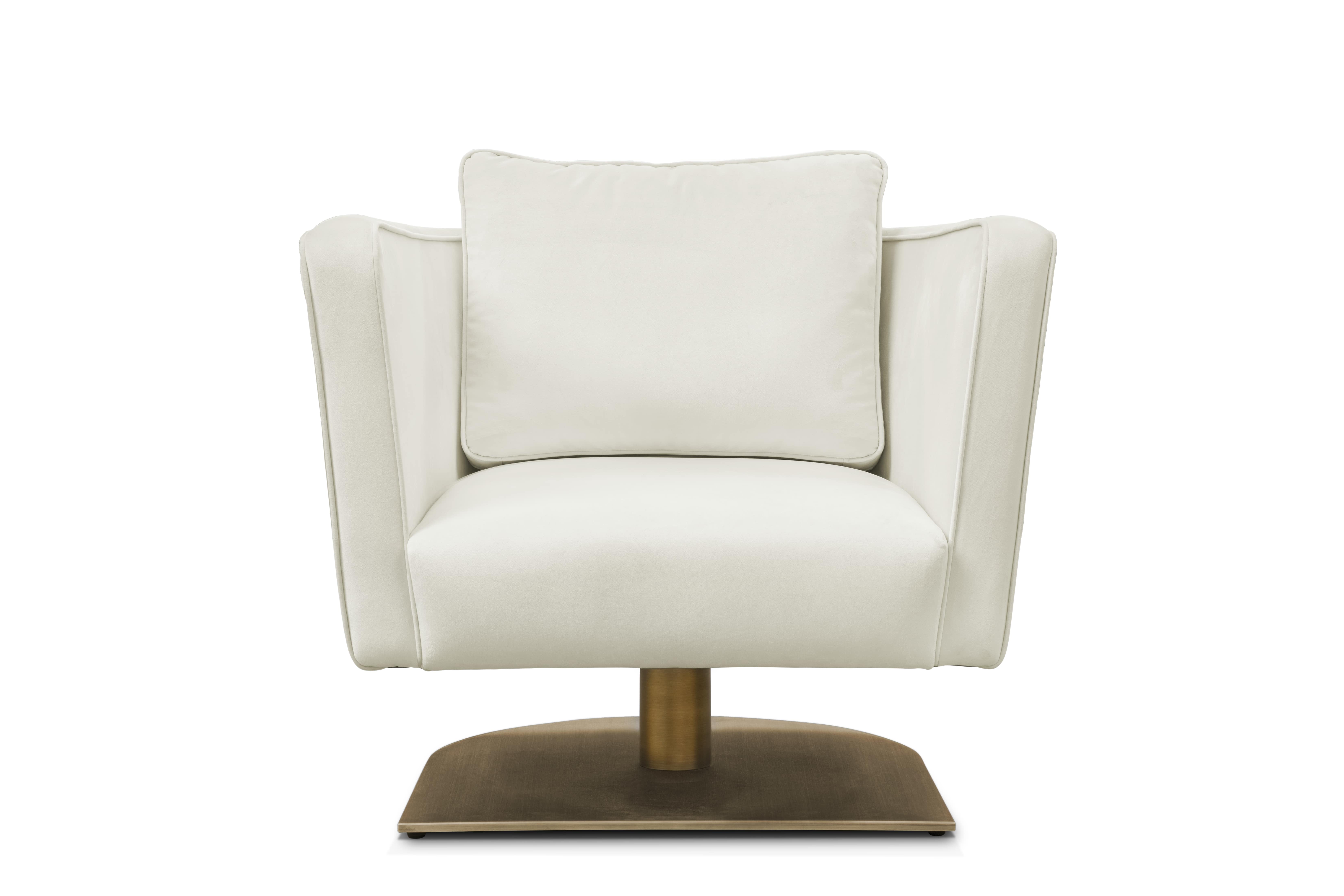 Contemporary Modern Evaluna Armchair by Caffe Latte  For Sale