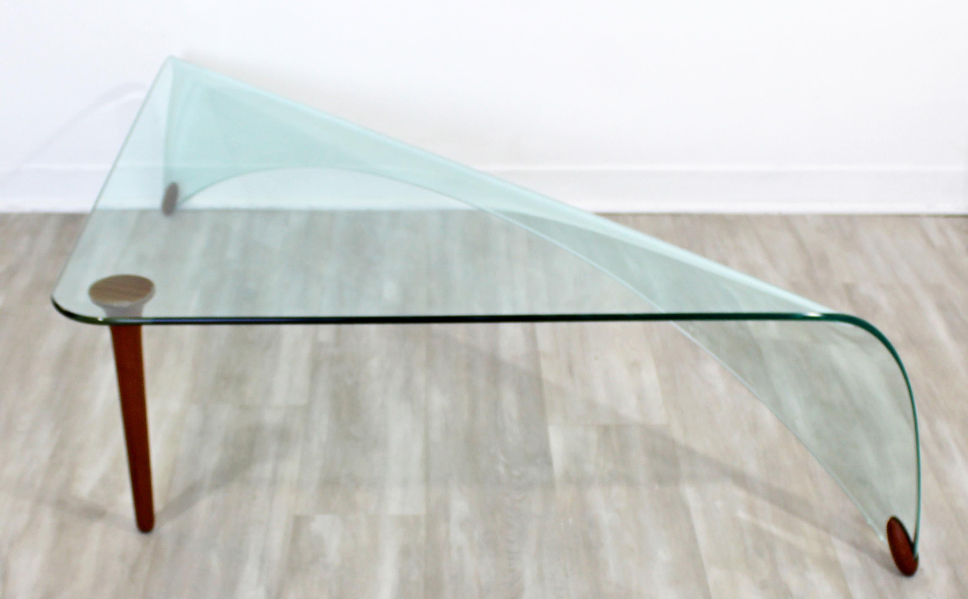 clear triangle glass coffee table