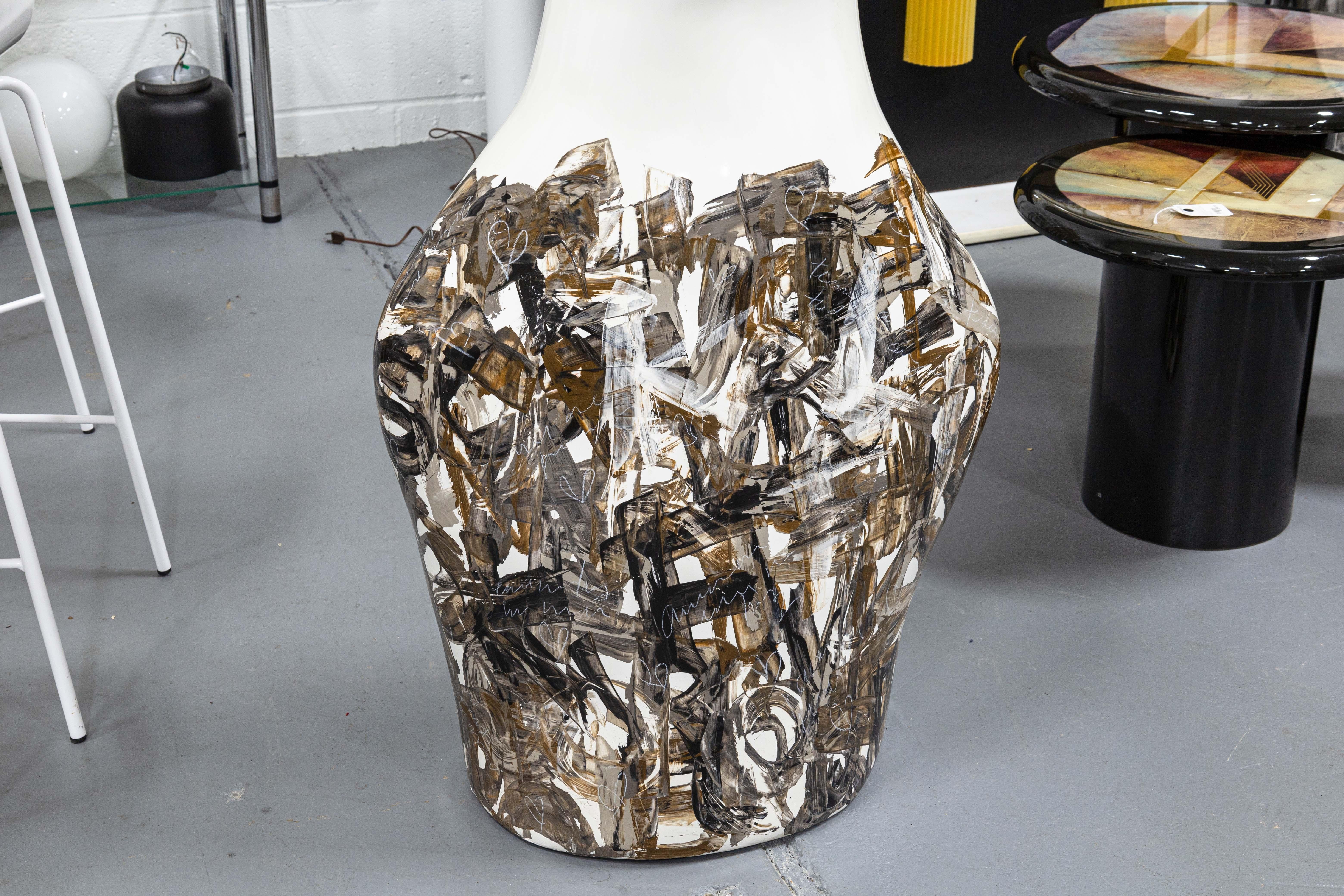 20th Century Contemporary Modern Figurative Female Figure Hand Painted Floor Sculpture For Sale