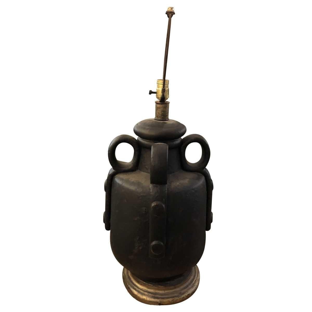 Wood Contemporary Modern Four-Handled Jug Table Lamps