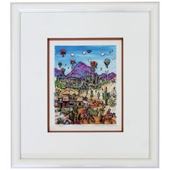 Contemporary Modern Framed 3D Serigraph Signed Charles Fazzino Out West 105/475