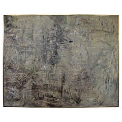 Contemporary Modern Framed Acrylic Abstract Painting Canvas Signed John Beardman