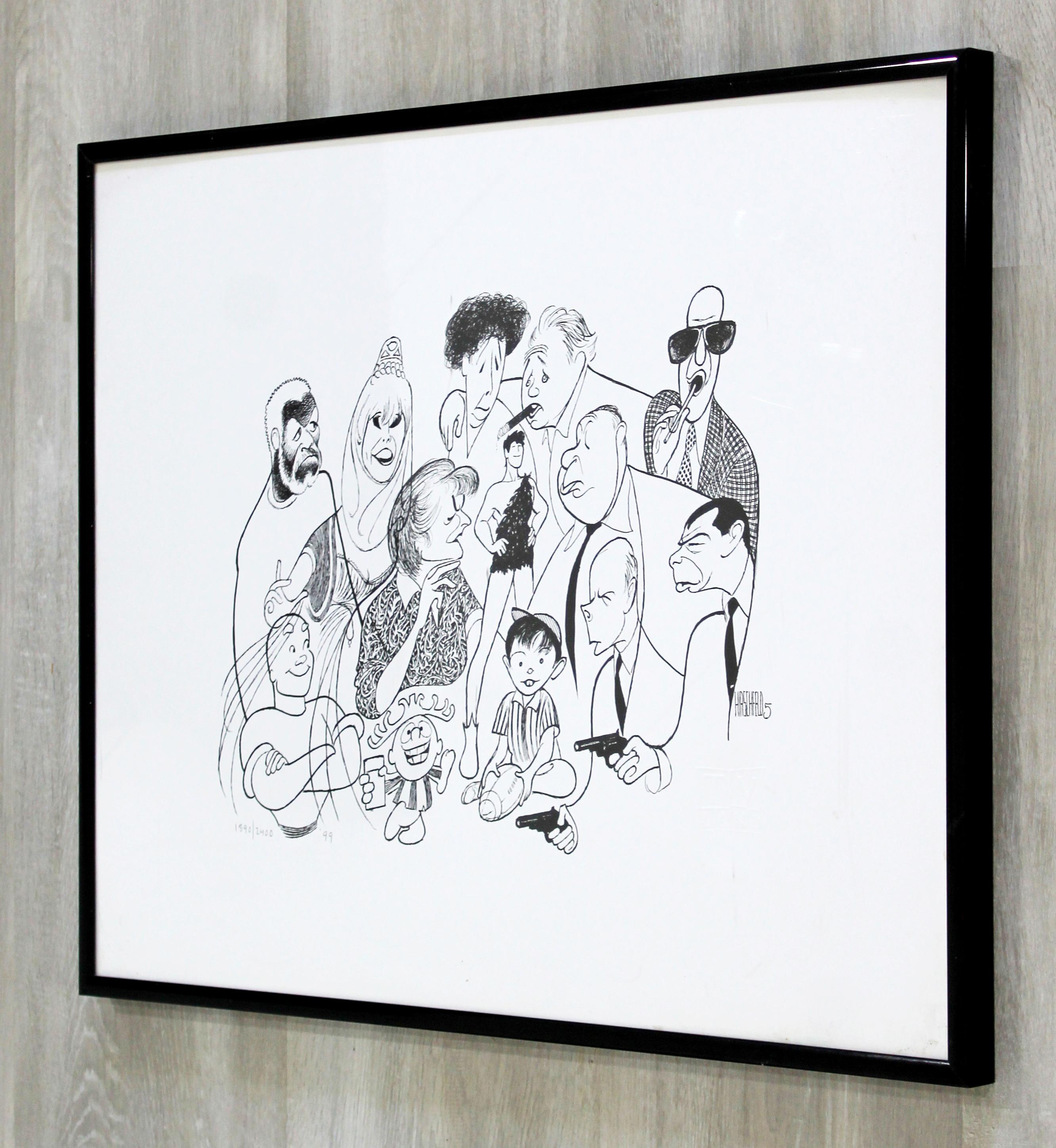 American Contemporary Modern Framed Al Hirschfeld Stamped TV Land Etching, 1999 1890/2400