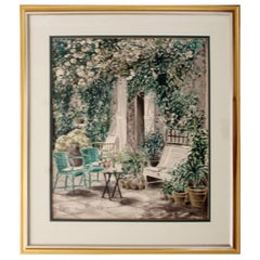 Contemporary Modern Framed Cafe Scene Lithograph Signed by Artist 292/300