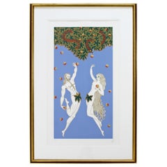 Contemporary Modern Framed Erte Adam & Eve Serigraph Signed & Numbered 169/300