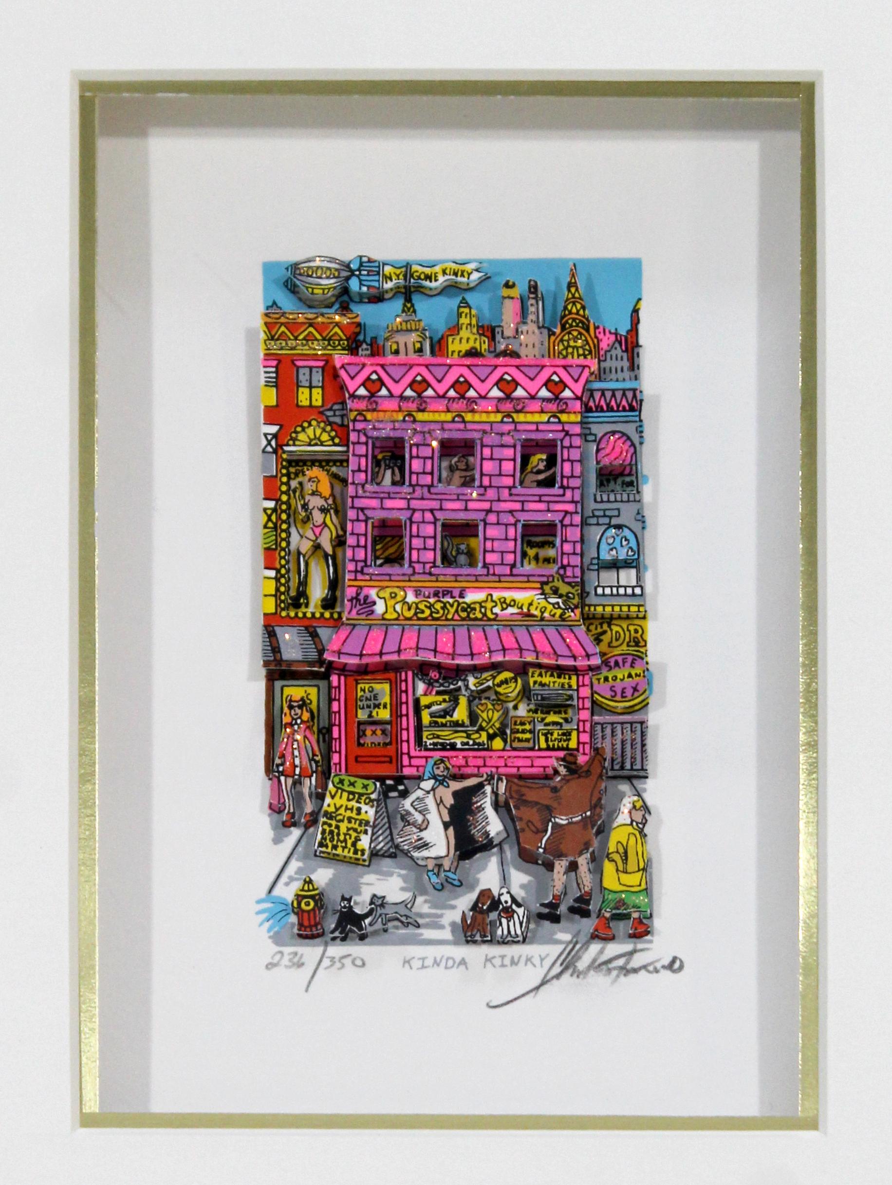 For your consideration is a fabulous, framed, mini 3D serigraph of Charles Fazzino's 